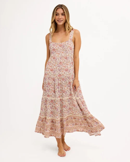 BILLABONG WOMENS FOREVERMORE SHINE ON MIDI DRESS – MULTI