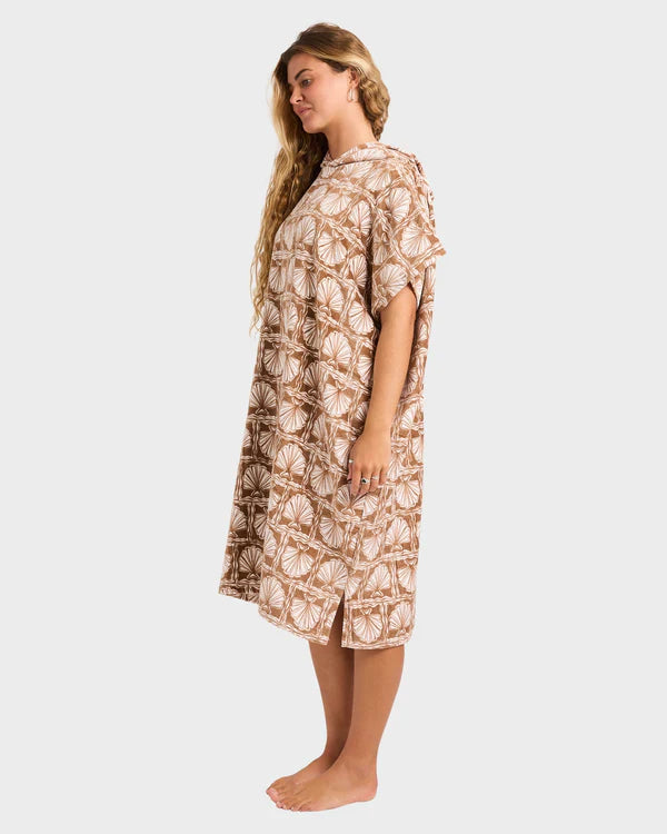 BILLABONG WOMENS HEAT HOODED TOWEL (MUSHROOM)