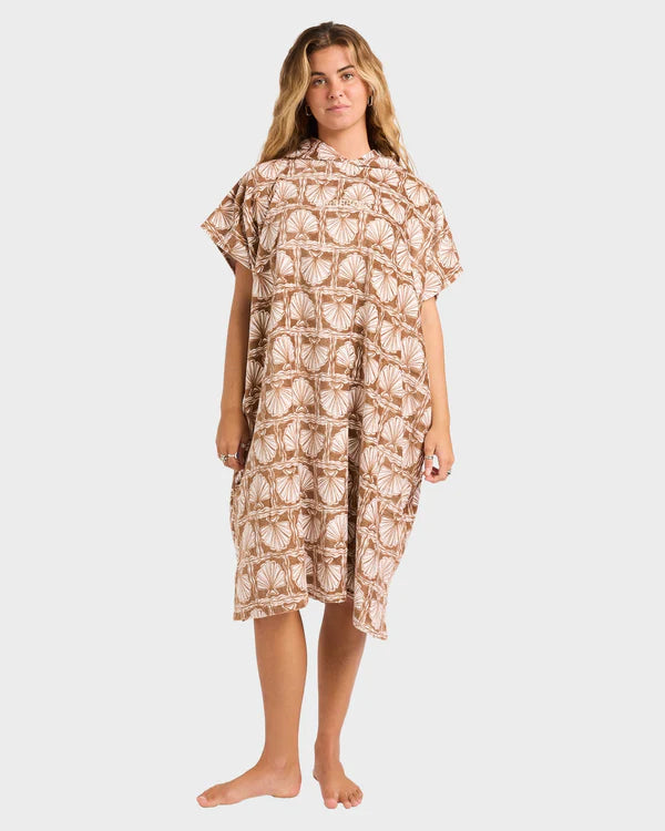 BILLABONG WOMENS HEAT HOODED TOWEL (MUSHROOM)