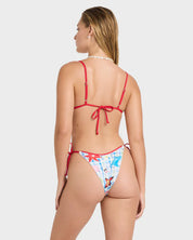 BILLABONG WOMENS LOTTIE HALL TALL SLIDE TRIANGLE BIKINI TOP – WHITE MULTI