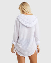 BILLABONG WOMENS LOVECHILD HOODED OVERSHIRT – WHITE