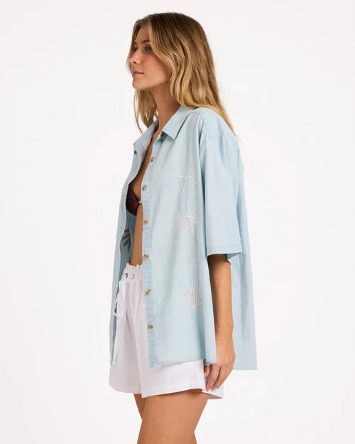 BILLABONG WOMENS MARISOL SHIRT – SKY GRAY