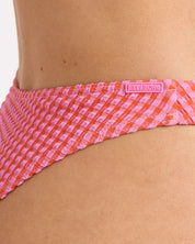 BILLABONG WOMENS MINI WAVE CHECK HIKE BIKINI BOTTOM – TANGERINE