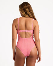 BILLABONG WOMENS MINI WAVE CHECK MIA D/DD ONE PIECE SWIMSUIT – TANGERINE