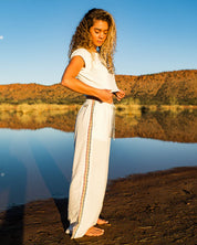BILLABONG WOMENS OTIS DREAMING ELASTIC WAIST PANTS – SALT CRYSTAL