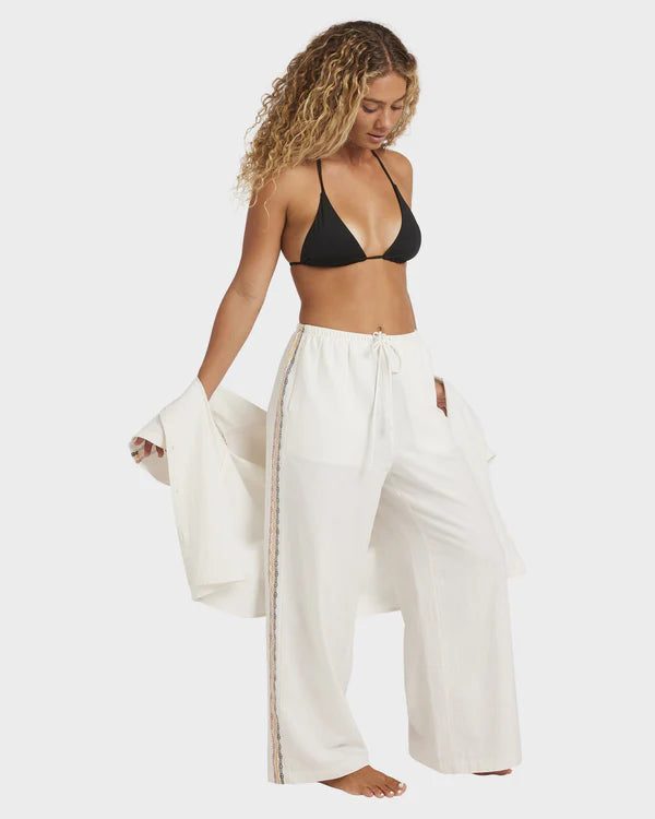 BILLABONG WOMENS OTIS DREAMING ELASTIC WAIST PANTS – SALT CRYSTAL