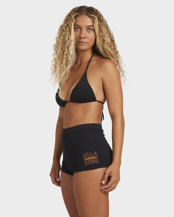 BILLABONG WOMENS OTIS DREAMING SURF SHORT BIKINI BOTTOM – OFF BLACK