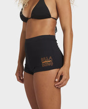 BILLABONG WOMENS OTIS DREAMING SURF SHORT BIKINI BOTTOM – OFF BLACK
