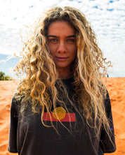 BILLABONG WOMENS OTIS FLAG T-SHIRT – WASHED BLACK