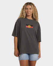 BILLABONG WOMENS OTIS FLAG T-SHIRT – WASHED BLACK