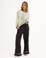 BILLABONG WOMENS PARADISE 73 ELASTIC WAIST PANTS – BLACK SANDS