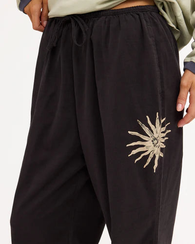 BILLABONG WOMENS PARADISE 73 ELASTIC WAIST PANTS – BLACK SANDS