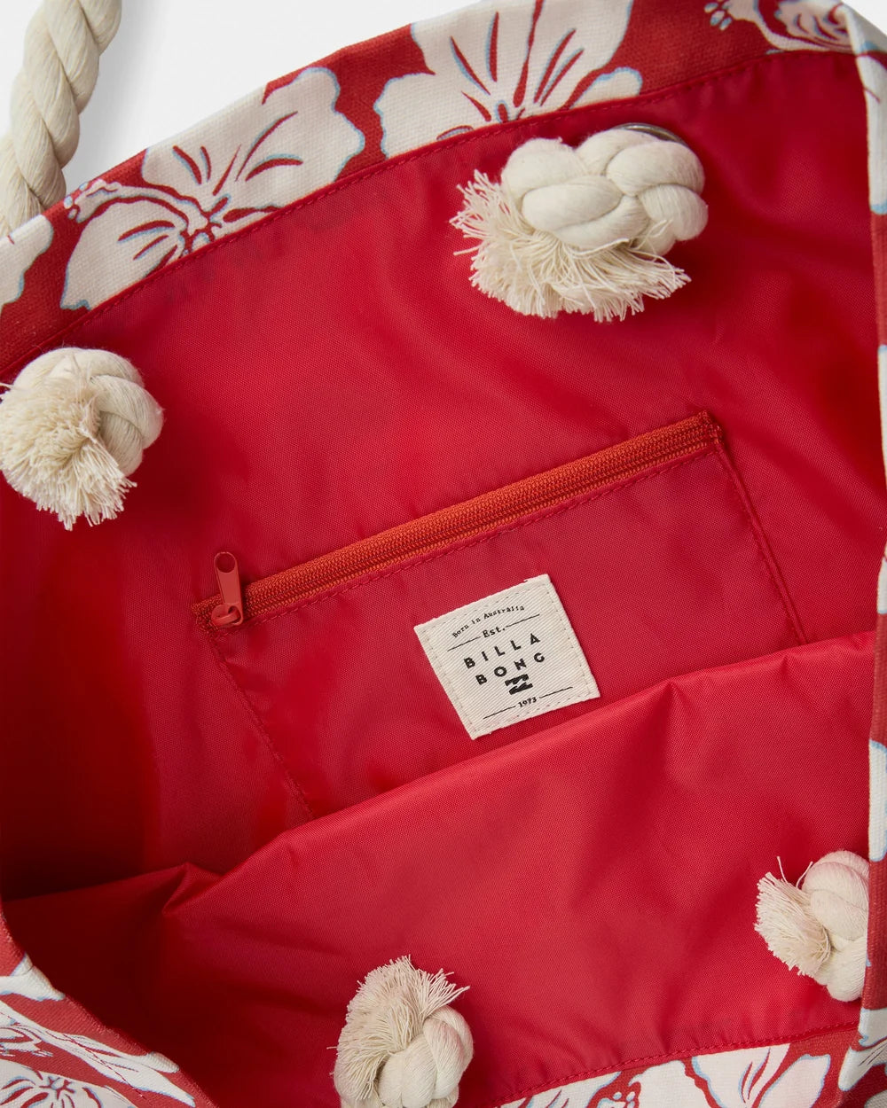 BILLABONG WOMENS PARADISE CALL BEACH TOTE BAG – RED CRUSH