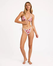 BILLABONG WOMENS PARADISE CALL RETRO TRIANGLE BIKINI TOP – RED CRUSH