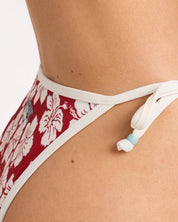 BILLABONG WOMENS PARADISE CALL TIE SIDE HIKE BIKINI BOTTOM – RED CRUSH