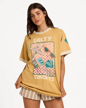 BILLABONG WOMENS SALTY SINCE T-SHIRT – CURRY
