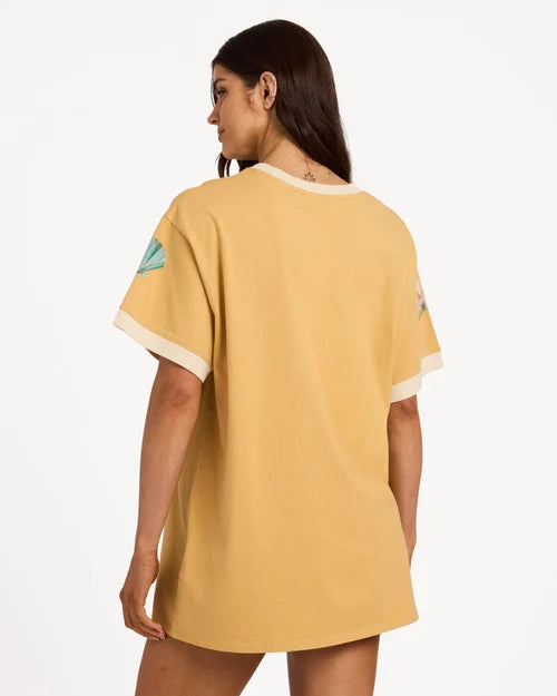 BILLABONG WOMENS SALTY SINCE T-SHIRT – CURRY