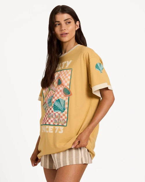 BILLABONG WOMENS SALTY SINCE T-SHIRT – CURRY