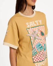 BILLABONG WOMENS SALTY SINCE T-SHIRT – CURRY