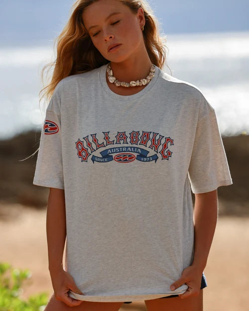 BILLABONG WOMENS SINCE 73 CULTURE T-SHIRT – GREY MARLE