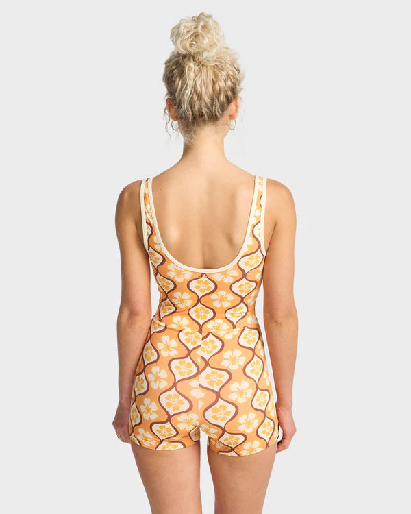 BILLABONG WOMENS SOL GROOVE RETRO SURF BODYSUIT ONE PIECE – TANGERINE