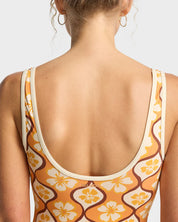 BILLABONG WOMENS SOL GROOVE RETRO SURF BODYSUIT ONE PIECE – TANGERINE