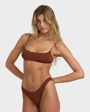 BILLABONG WOMENS SOL SEARCHER JACLYN CROP BIKINI TOP (COWHIDE)