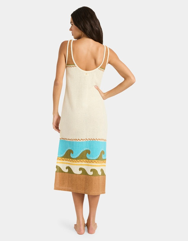 BILLABONG WOMENS SOLAR BABE MIDI DRESS CARAMEL CAFE COASTAL SUMMER DRESS