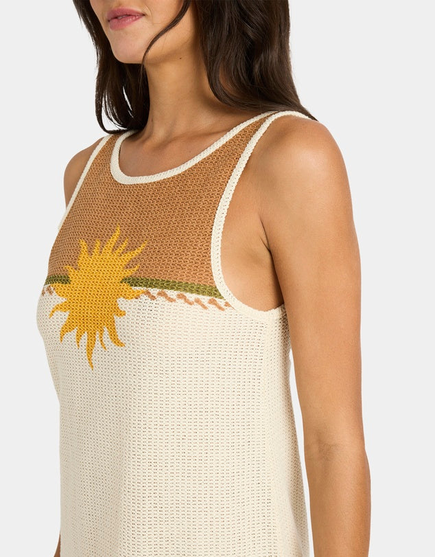 BILLABONG WOMENS SOLAR BABE MIDI DRESS CARAMEL CAFE COASTAL SUMMER DRESS