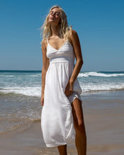 BILLABONG WOMENS SUCH A TRIP MIDI DRESS – SALT CRYSTAL