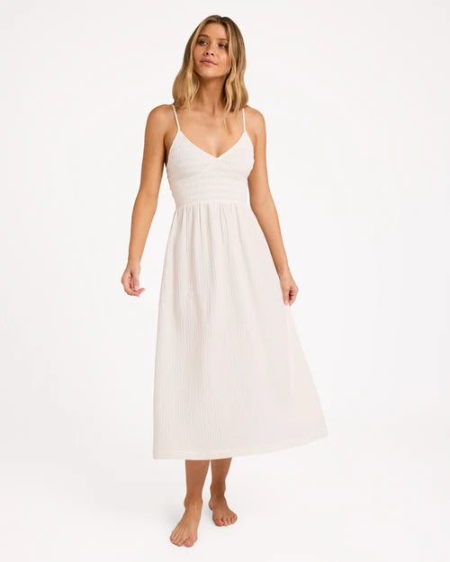 BILLABONG WOMENS SUCH A TRIP MIDI DRESS – SALT CRYSTAL