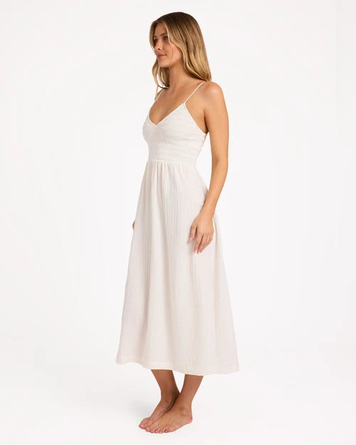 BILLABONG WOMENS SUCH A TRIP MIDI DRESS – SALT CRYSTAL