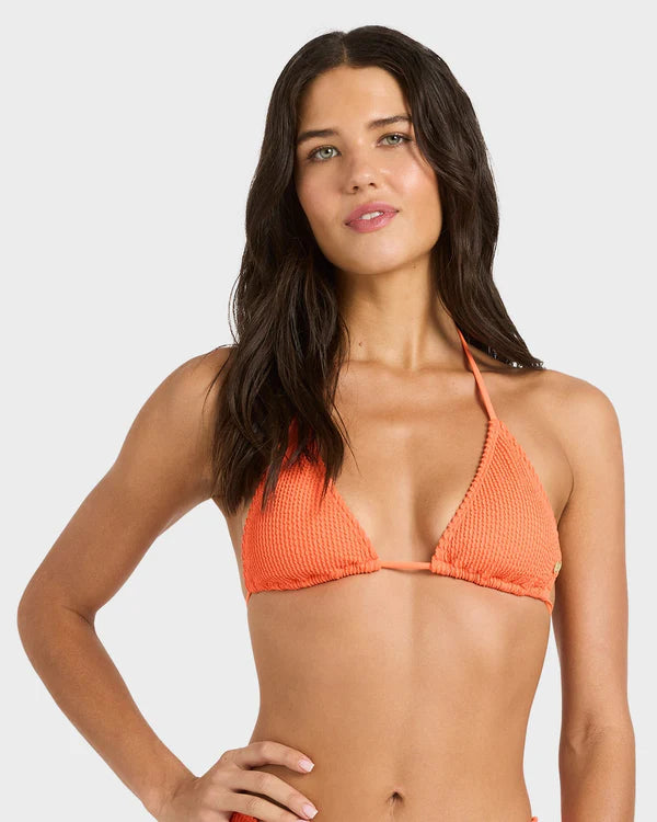 BILLABONG WOMENS SUMMER HIGH REMI TRIANGLE BIKINI TOP HOT CORAL SWIM