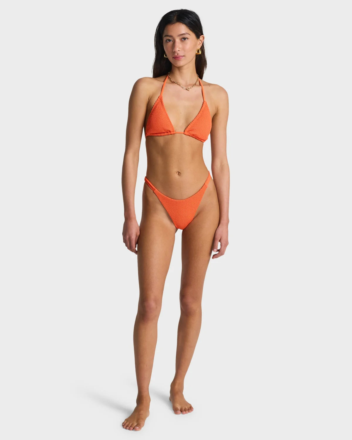 BILLABONG WOMENS SUMMER HIGH REMI TRIANGLE BIKINI TOP HOT CORAL SWIM