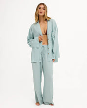 BILLABONG WOMENS SUN DAYS COVER-UP SHIRT – BLUE LIGHT