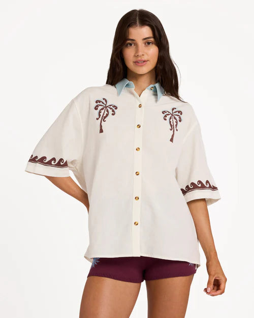 BILLABONG WOMENS SURF COWGIRL SHIRT – SALT CRYSTAL