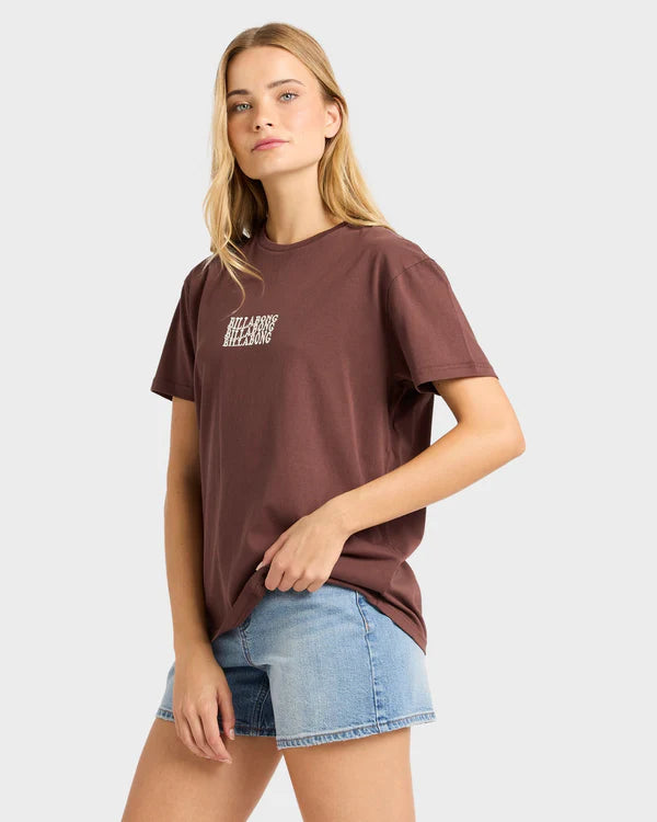 BILLABONG WOMENS SURF HIGH T SHIRT TEAK COASTAL EVERYDAY SUMMER TEE