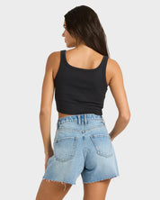 BILLABONG WOMENS VACATION SOIL TANK TOP OFF BLACK COASTAL SUMMER TANK