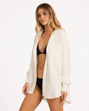 BILLABONG WOMENS WANDERED LONG SLEEVE SHIRT – SALT CRYSTAL
