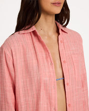 BILLABONG WOMENS WANDERER STRIPE LONG SLEEVE SHIRT – SUGAR ALMOND