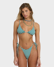 BILLABONG WOMENS WAVEY DAZE SLIDE TALL TRIANGLE BIKINI TOP (DEEP SEA)