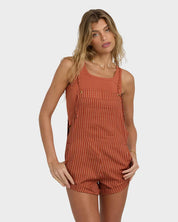 BILLABONG WOMENS WILD PURSUIT OVERALLS (STRIPE)