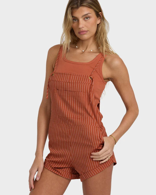 BILLABONG WOMENS WILD PURSUIT OVERALLS (STRIPE)