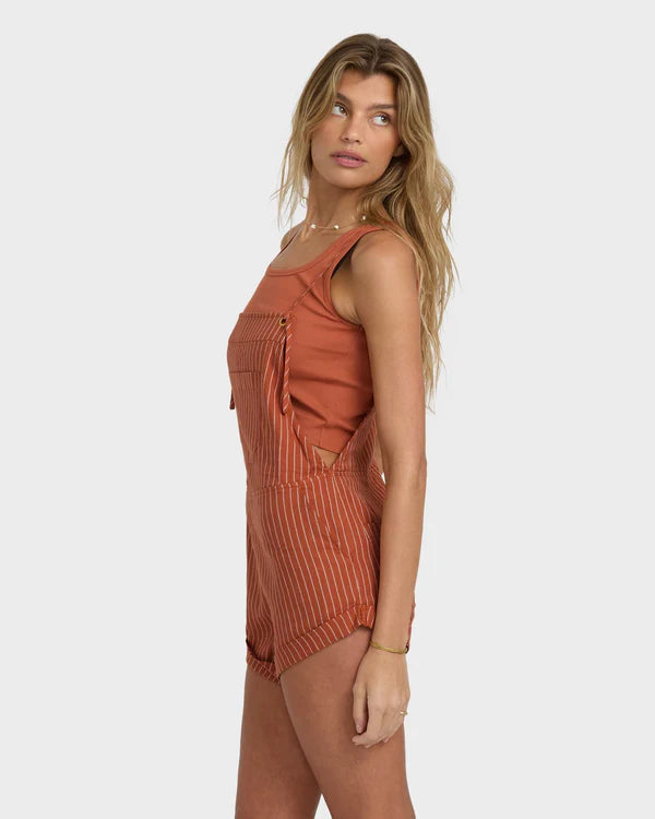 BILLABONG WOMENS WILD PURSUIT OVERALLS (STRIPE)