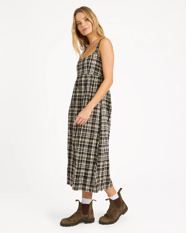 BILLABONG WOMENS WONDERS MIDI DRESS – BLACK SANDS