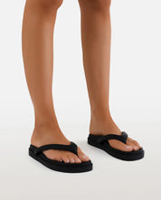 BILLINI ARMANI PLATFORM THONG SANDALS - BLACK