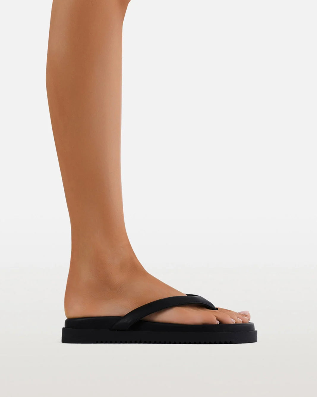 BILLINI ARMANI PLATFORM THONG SANDALS - BLACK