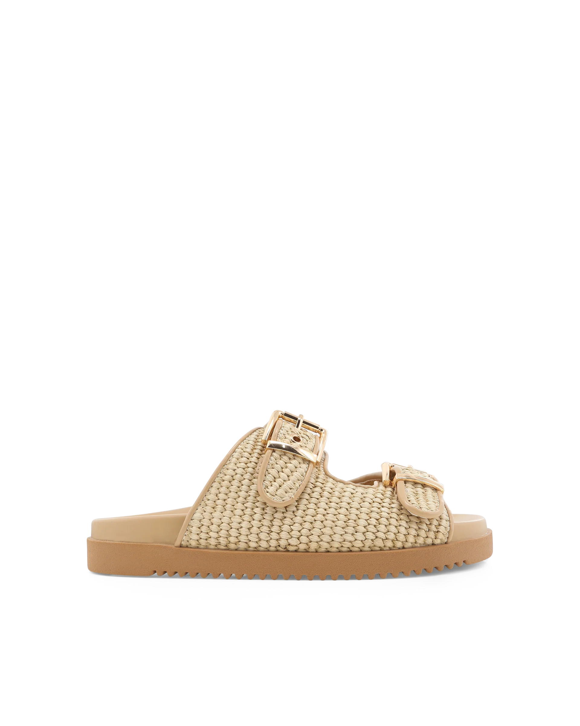 BILLINI AVALYNN RAFFIA PLATFORM SLIDES - NATURAL RAFFIA