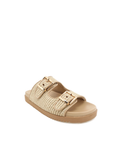 BILLINI AVALYNN RAFFIA PLATFORM SLIDES - NATURAL RAFFIA