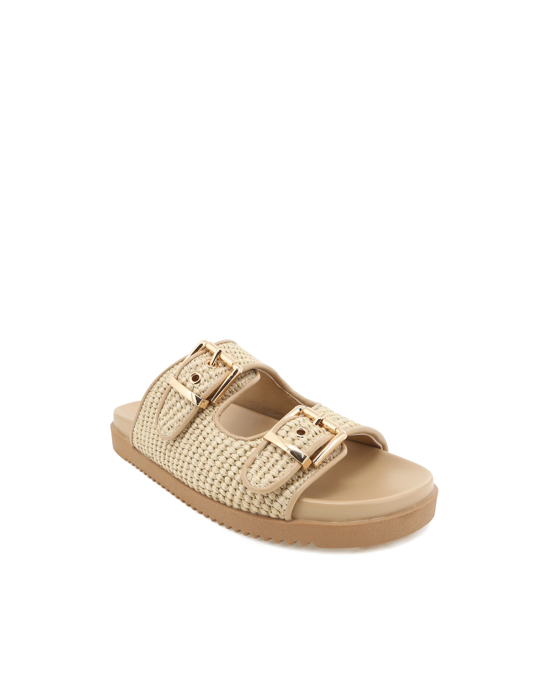 BILLINI AVALYNN RAFFIA PLATFORM SLIDES - NATURAL RAFFIA